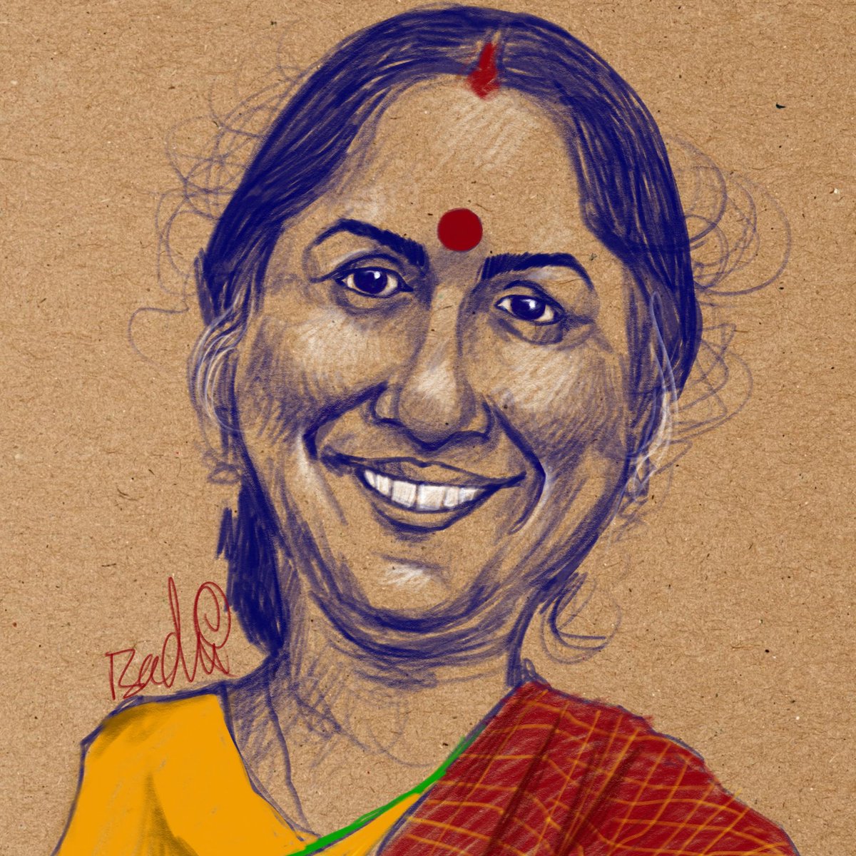 Caricature పుట్టినరోజు శుభాకాంక్షలు రేవతిగారూ #caricaturesbybadri #caricature #actress #indianfilm #రేవతి #Revati #openforcommissions #commissionsopen #art #digitalart
