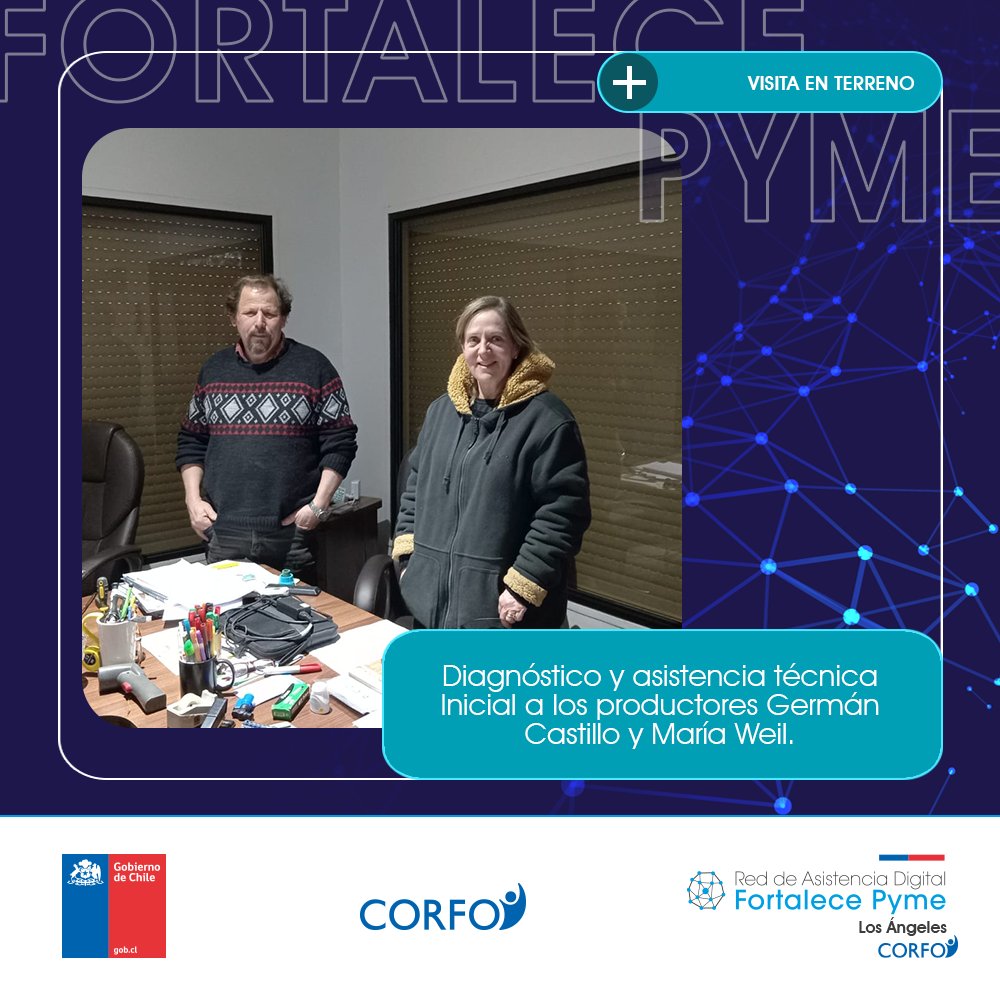 fortalecepyme's tweet photo. #FPYMELosÁngeles | 📸 En esta oportunidad queremos dejar registro de dos diagnósticos y asistencias técnicas para beneficiarios de nuestro proyecto Fortalece PYME Los Ángeles.
📲 Ingresa a: https://t.co/fI92p2Dvjh
#FPYME #FortalecePYME #PYMEs #Agrícola #Agricultura #Agro https://t.co/NuPs5na3rC