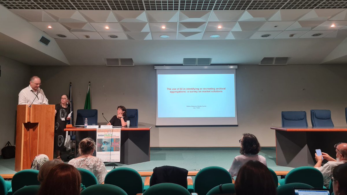 jonasferrigolo's tweet photo. Sanja Seljan - Data Acquisition and Corpus Creation for Security-Related Domain 

Mariella Guercio - Stefano Allegrezza - The use of AI in identifying or recreating archival aggregations

InterPARES Summer School, San Benedetto del Tronto, Itália  #archivalscience #interpares https://t.co/6hbDgQMZIg