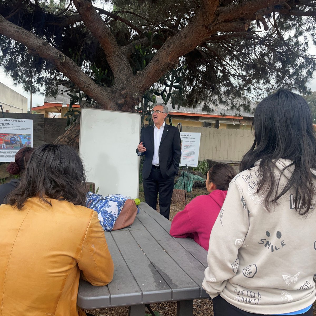 I connected with bright students at the Global Action Research Center - Ocean View Growing Grounds. More than a garden, it nurtures Young Environmental Justice Advocates. Together, we will shape a sustainable future, uplifting young leaders. #ClimateActionPlan