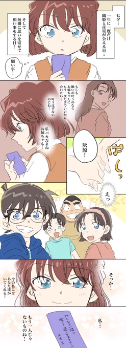 哀ちゃんの七夕🎋も描いてました!雑だし内容まとまってないような気がするけど…幸せになってくれ哀ちゃん! 