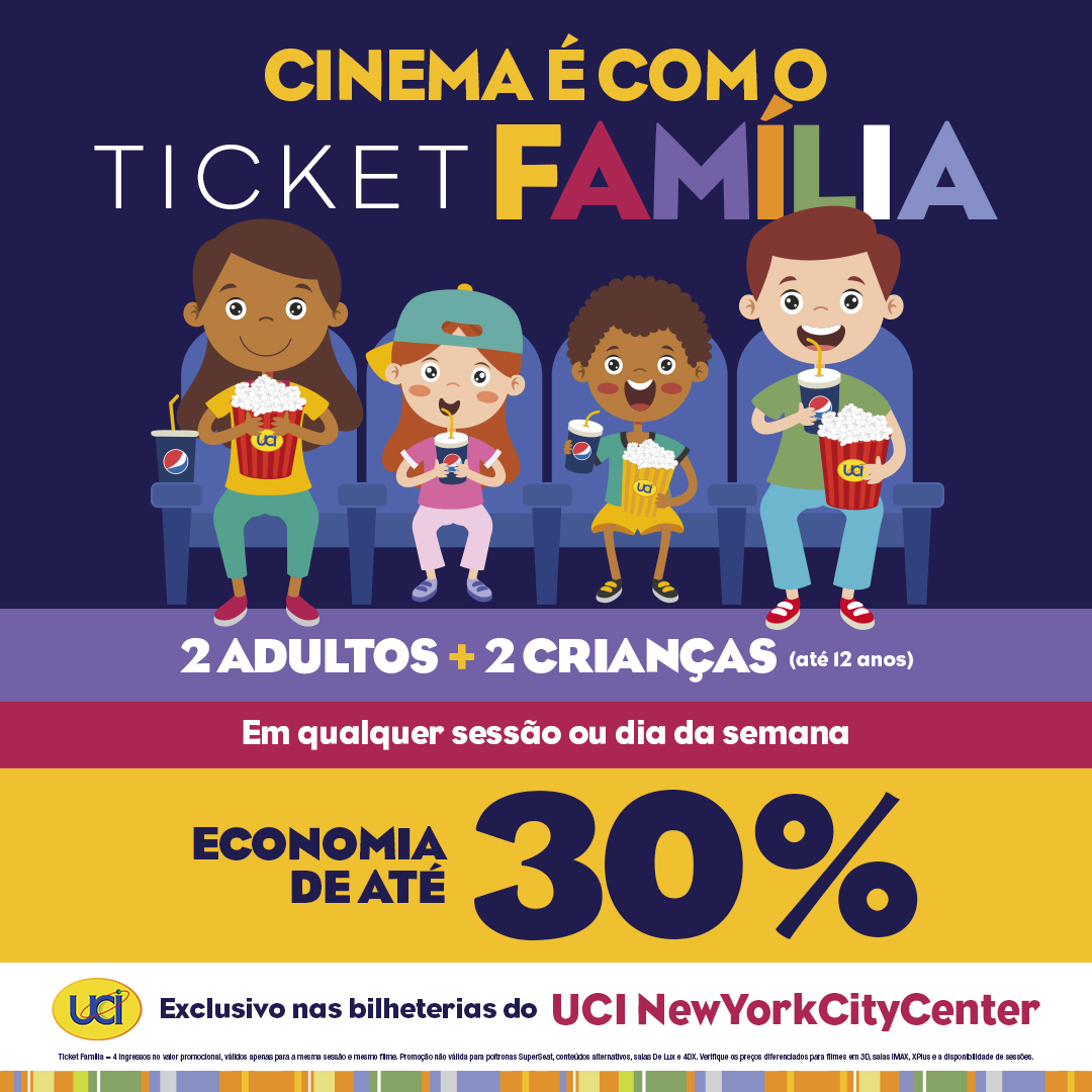UCICinemas's tweet photo. O #TicketFamília é exclusivo no UCI NewYorkCityCenter !! 💛🎟 Arrasta pro lado pra saber mais e aproveite para levar toda família! O ticket promocional vale para dois adultos e duas crianças de até 12 anos.
#Elementos #RubyMarinho #Aventureiros https://t.co/SOwhtcDJ8B