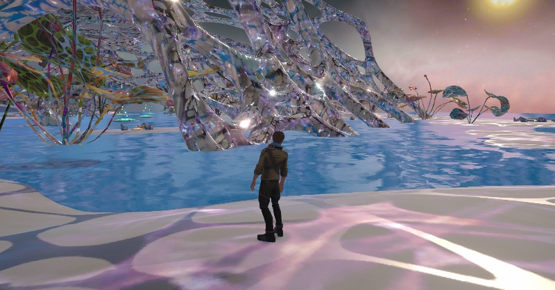 daisu_creator's tweet photo. <Solange Archipelago>
個人クリエイターが作成した外観が美しいワールド。
一面に広がる湖と網目型のオブジェクトがマッチして、神秘的な雰囲気を醸し出している。
リラックスしたいときなどに訪れたいワールド。
#spatial #worldwalker