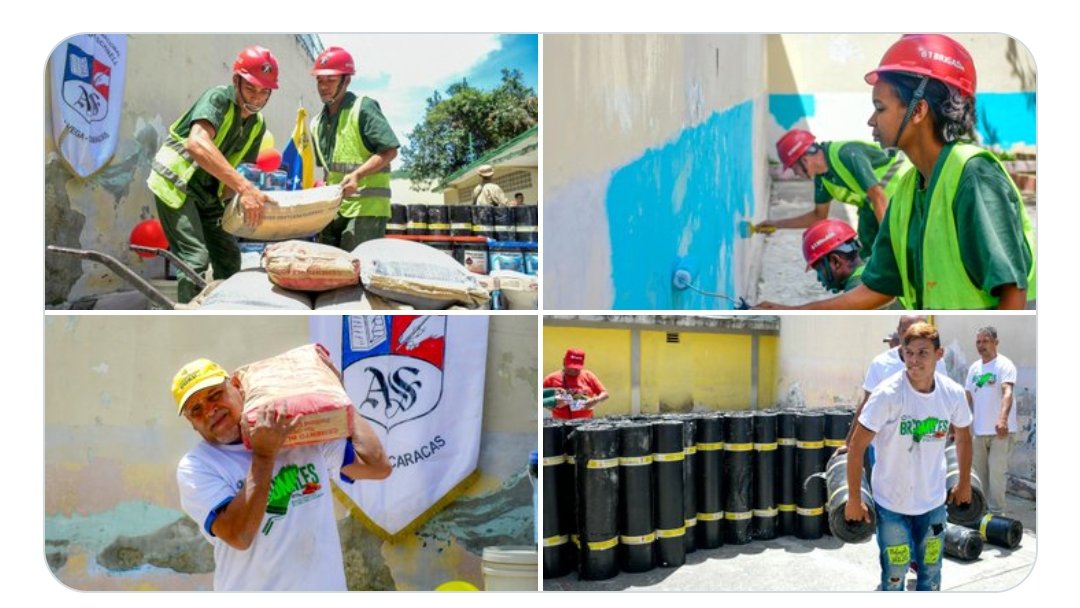 Las Bricomiles activas trabajando en la rehabilitación y embellecimiento de la E.B.N. Amanda Schnell, en la parroquia La Vega.
#RedPalamentariaJuvenil 

<a href="/NicolasMaduro/">Nicolás Maduro</a>
<a href="/_LaAvanzadora/">Yelitze Santaella</a> 
<a href="/delcyrodriguezv/">Delcy Rodríguez</a> 
<a href="/Danielcustodio3/">Daniel Custodio</a> 
<a href="/vicent_carvajal/">Vicente Carvajal</a> 
@MPPEDUCACION