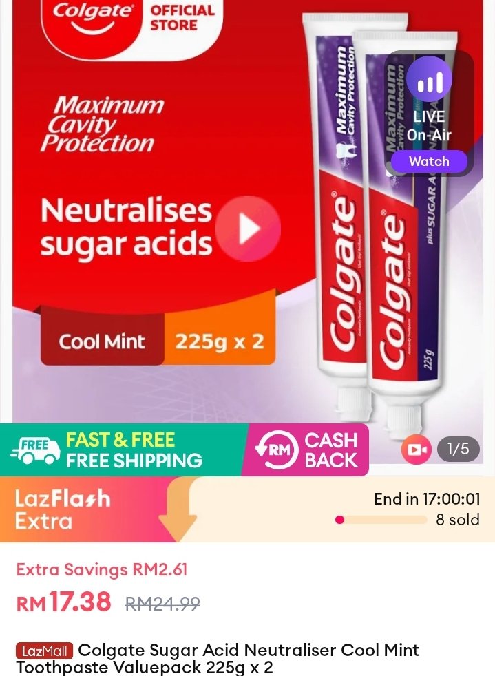 cityangel78's tweet image. Colgate Sugar Acid Neutraliser effective in reduced tooth sensitive especially for those people who ate sweet stuffs and felt their teeth very sour feeling.
Offer Price:  RM17.38
s.lazada.com.my/s.gA9Wd?cc

#Lazada77DoubleDaysDeals 
#colgatetoothpaste 
#sensitivetooth