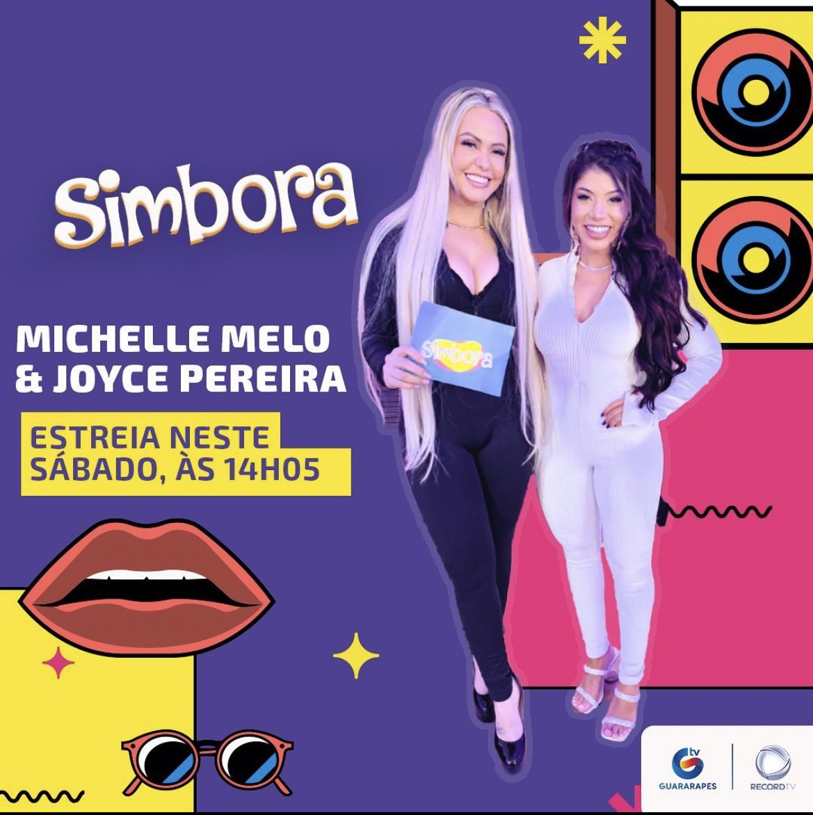 fabionobrega's tweet image. O novo #Simbora com Michelle Melo e Joyce Pereira estreia amanhã, às 14h05, na TV Guararapes