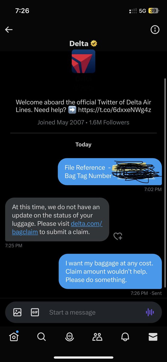 sumanthbhuma's tweet photo. @Delta this has been the case since one week. Can’t a big airlines like @Delta  trace a bag when you have all the bag tag details and AMS airport team have also mentioned that it was sent in the flight to boston. https://t.co/8Yn3Qd2R43