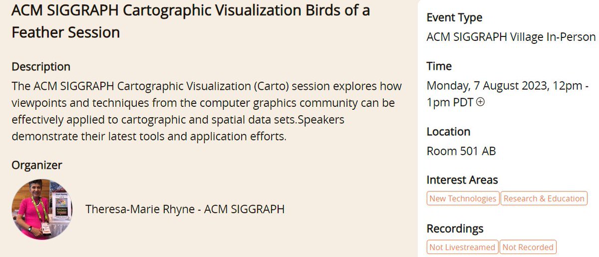 Web3DConsortium's tweet photo. Cartographic Visualization Birds of a Feather (BoF) session @SIGGRAPH explores how viewpoints and techniques from computer graphics can be effectively applied to cartographic and spatial data sets. Speakers demonstrate latest tools and application efforts. https://t.co/0OMiT4gVRa https://t.co/Ifl9MrOkWW