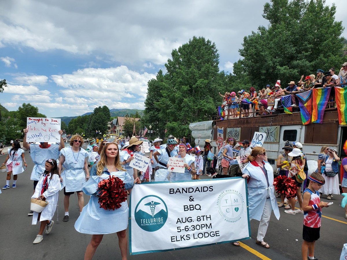 TellurideMC's tweet photo. Our team had a great time walking in the Fourth of July parade! We were honored to take home first place in our category! https://t.co/R1KYL38yuC