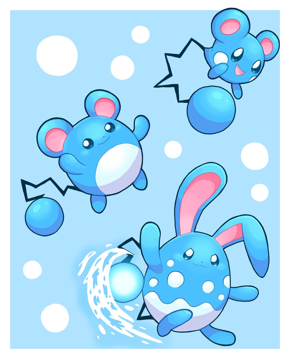 BluishDude's tweet image. Water mice and rabbit 

#DigitalPainting #Pokemon #JohtoPokemon #Azurill #Marill #Azumarill #PokemonFanart #Gen2