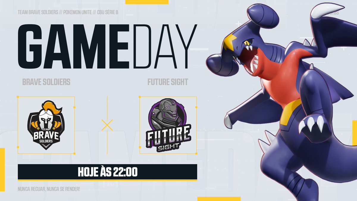 TbseSportsOf's tweet photo. [𝗣𝗢𝗞𝗘𝗠𝗢𝗡 𝗨𝗡𝗜𝗧𝗘]    

SEXTOU da melhor maneira para os bravos guerreiros! Hoje é dia de jogo, dia de guerra no #CBU2023 ⚔️

🆚@FutureSight_FS 
🏆@cbpunite 
⏰ 22Hrs

#GOTBS #WEAREBRAVER ⚔️ https://t.co/SedFFQhEbr