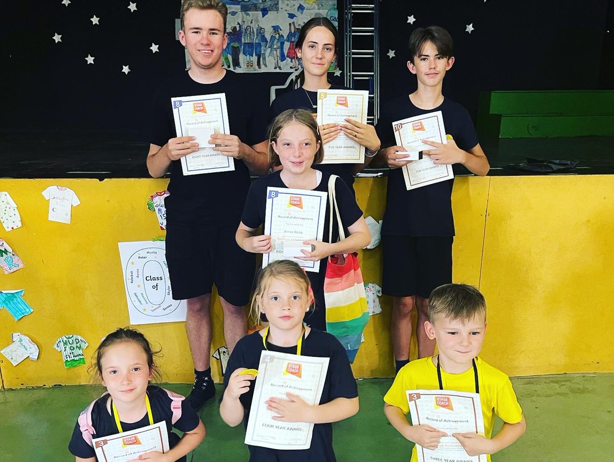 Stagecoach_ES's tweet photo. Our students from Gibraltar, Fuengirola and Marbella receiving their end of term awards, including 8 x 7 year awards, a 9 year award, a 10 year award and a 13 year award!!👏👏 very proud principal moment 🥉🥈🥇🎭 #act #sing #dance #gibraltar #Fuengirola #Marbella 🎭🎤👯‍♀️ https://t.co/PaEX9jmK6g