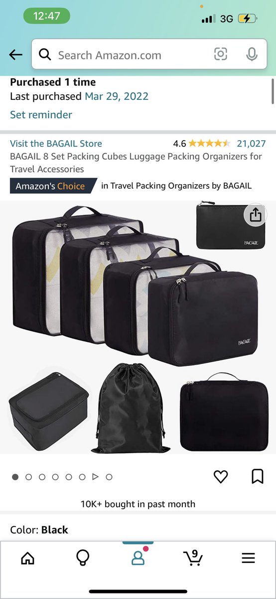 deblazez's tweet photo. Black packing cubes. Two under the gray straps with clothes, two more past the netting on the other side. You will marvel at the organization of this bag I promise https://t.co/IB3snKmDKU