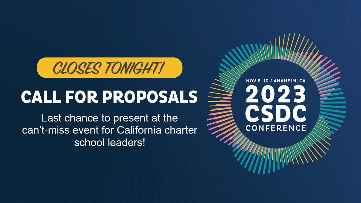 Tonight is the deadline to submit a presentation proposal for the 2023 CSDC Conference! Learn more and submit here: csdcconference.org/2023/present/c…