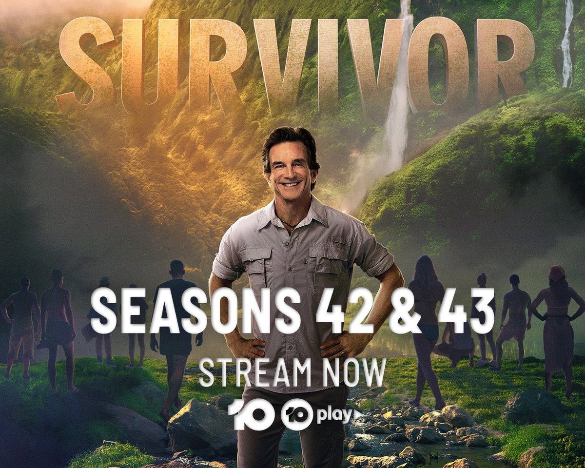 Channel10AU's tweet photo. Survivors ready!? Seasons 42 & 43 of Survivor US are streaming now on 10 Play π€―
#SurvivorUS #SurvivorUSA #SurvivorSeason42 #SurvivorSeason43 #OutwitOutplayOutlast #TribalCouncil #Blindside #ImmunityChallenge #SoleSurvivor @JeffProbst https://t.co/F3J1MOP6qC