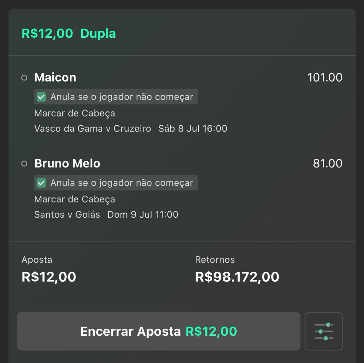 GuiadasApostas's tweet photo. Essa aposta está passando na sua TL pra te obrigar a colocar pelo menos R$ 1 pra não ficar no remorso se der green. https://t.co/xfdKiPxF7L