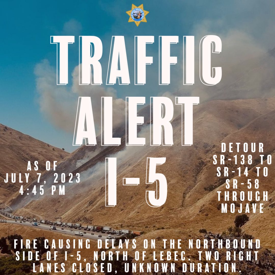 CHP Central Division on Twitter "Grapevine Traffic Alert NB I5