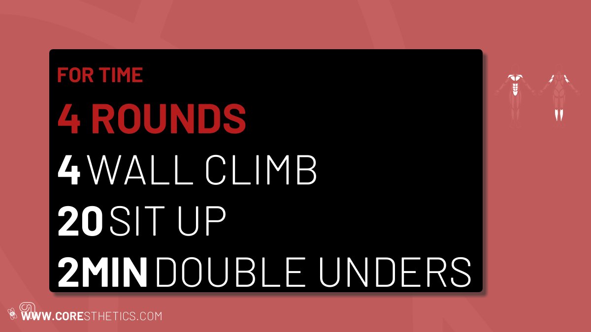 coresthetics's tweet photo. #Workout of the day. #coresthetics #wallclimb, #situp, #doubleunders https://t.co/HrjPbZBPJP