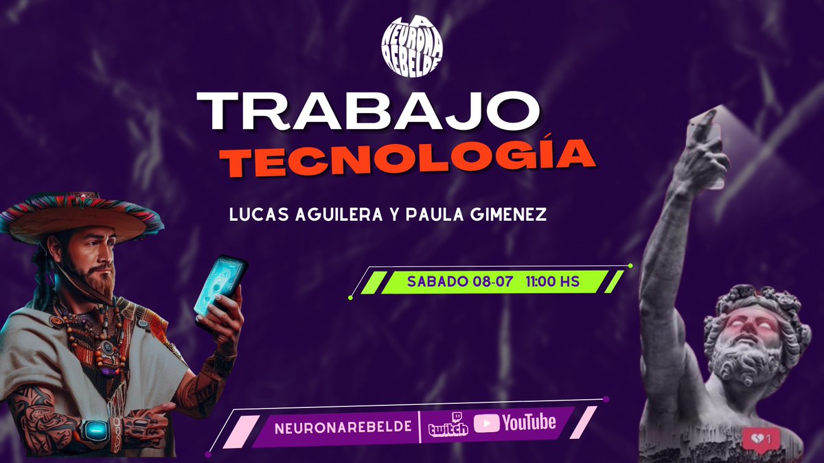 RebeldeNeurona's tweet photo. 🤖👩🏼‍🏭TRABAJO Y TECNOLOGIA 🤖👩‍🏭

Mañana 11 am por nuestros canal de
👉🏻 Youtube: https://t.co/A2W33cgJsW 

👉🏻y por Twitch: https://t.co/CwUe1BRr6j 

🔥¡CONECTATE Y SEGUI ACTIVANDO LA NEURONA REBELDE!🔥 https://t.co/OoJlmtS8aj