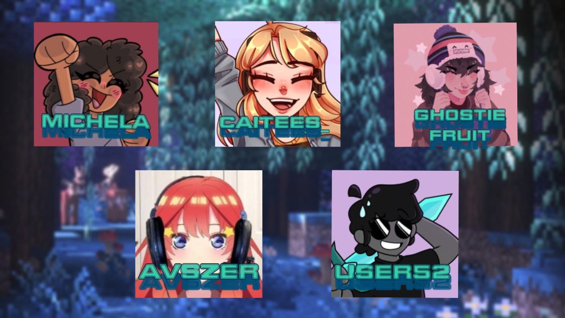 MysticCraftt's tweet photo. Introducing the next group on #MysticCraft ! Michela, caitees, ghostiefruit, ava, user52! Server start tomorrow at 5pm EST! 💗 https://t.co/cL4t5s7YD5