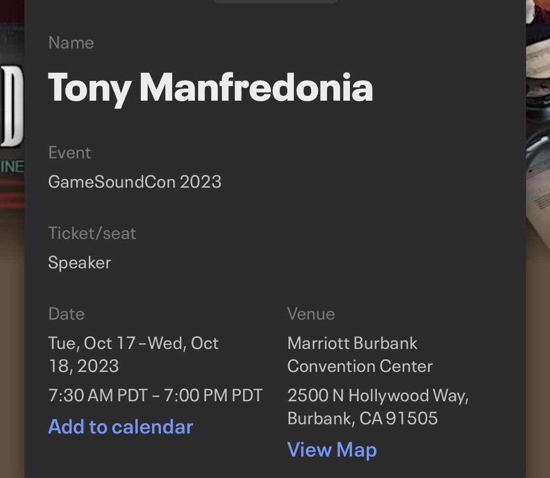 TonyManfredonia's tweet image. See you in October, #GameSoundCon 🎶