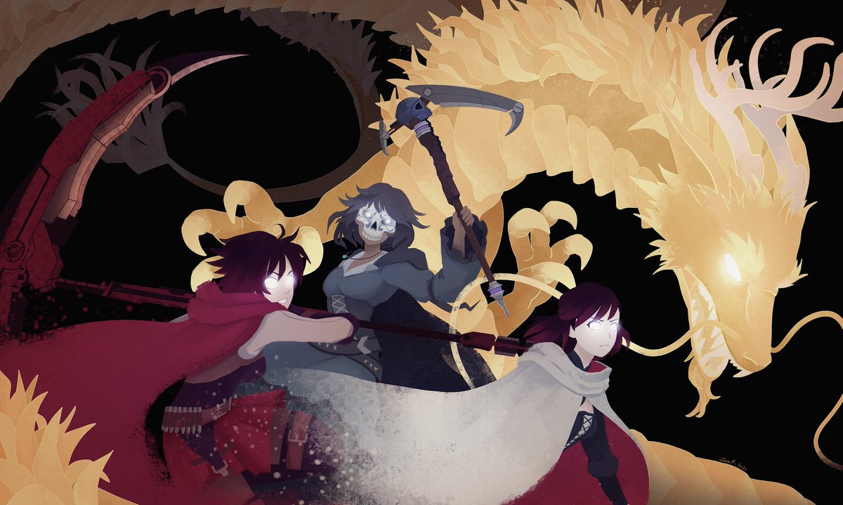 ARTesst_R's tweet photo. Calling all #RWBY Artists!! I have a favor!! 🙏 Lets start a QRT chain of your favorite RWBY fanart you've done and hashtag it 
#GREENLIGHTVOLUME10 
Here's mine! ♥️🤍🖤💛 https://t.co/uMMvhzlNl7