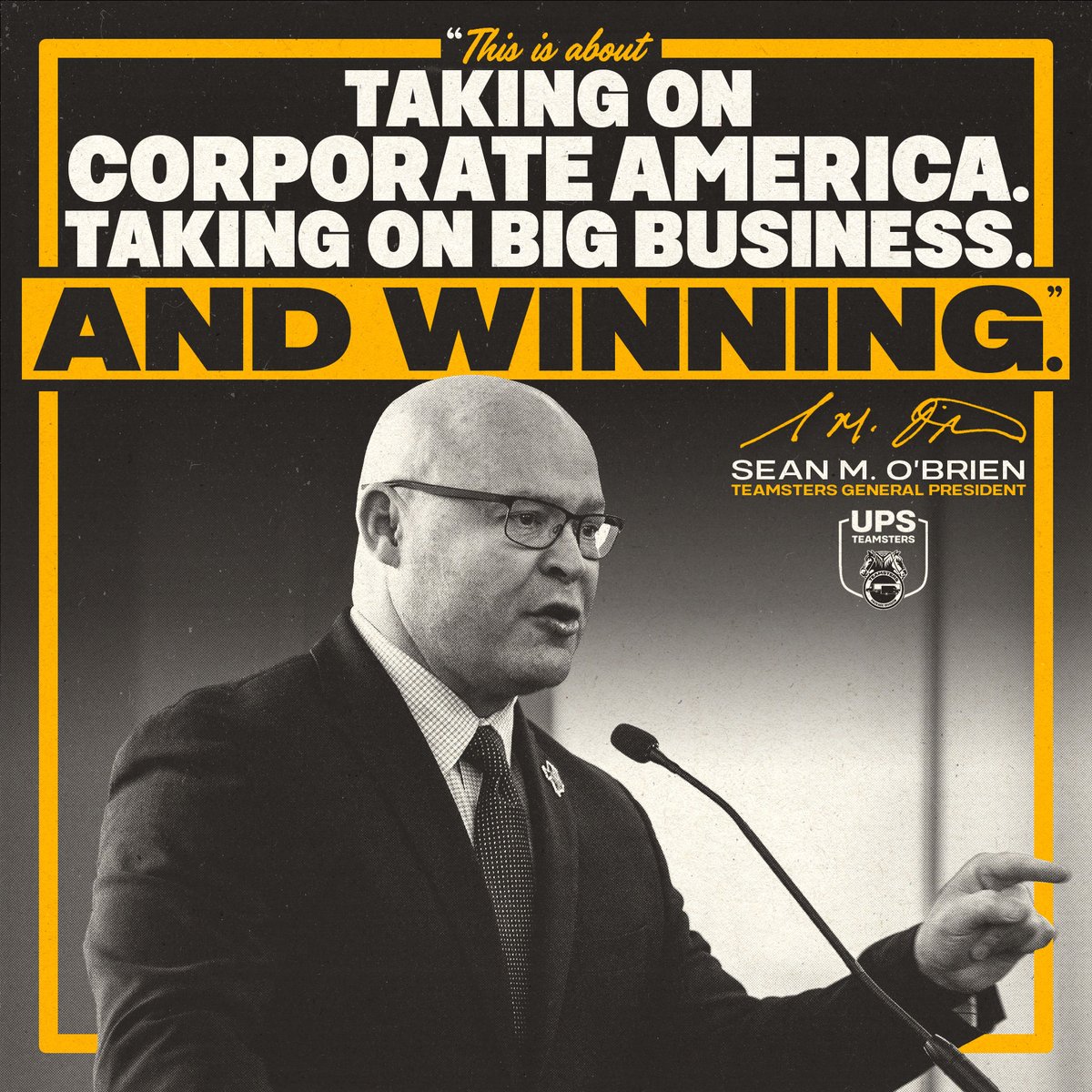 UPS TEAMSTERS WILL WIN AGAINST CORPORATE AMERICA For too long, companies like @UPS have taken in profits while taking for granted the workers who make those profits possible. Corporate America cannot be allowed to degrade standards for working people. #1u