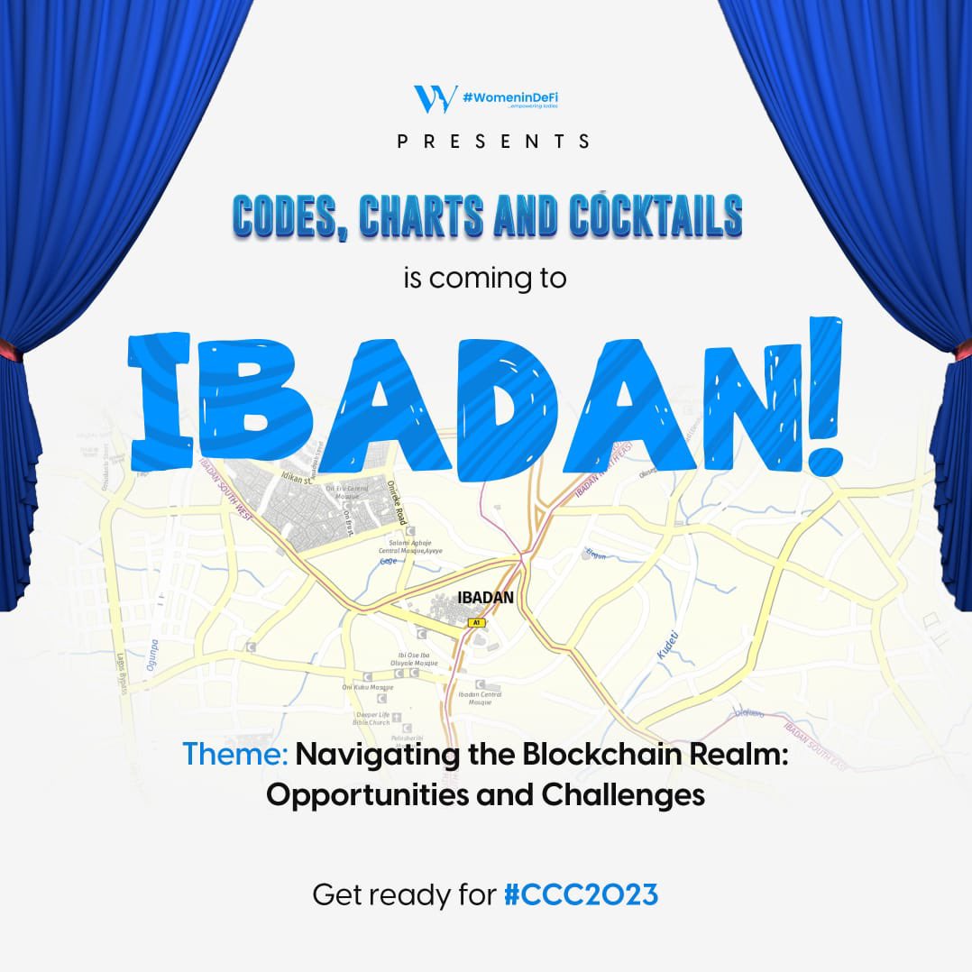 thecryptoreo's tweet photo. Third time is the Charm they say!🤍

Eastern, 
Southern and now 
The Western Edition of the #CodesChartsCocktails!🥹

Just 3 months of planning and 13 women hosting the best Web3 networking and educative event in West Africa!

All Roads and Rails lead to Ibadan,
BE there!🫵🏾 https://t.co/DuzZJvHw3T