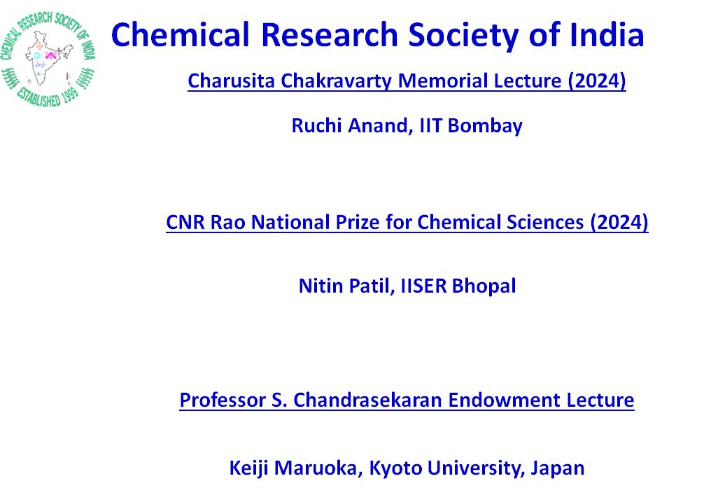ChemResSocIndia's tweet photo. CRSI is pleased to announce the 2024 Medal, Fellowship and the Lecture Awards. Congratulations, everyone!
The winners will be contacted soon. @RoySocChem  @AmerChemSociety @VinodSingh_IITK @SouravP32813910 @Sandeep_1966 https://t.co/zoum4gmiEJ