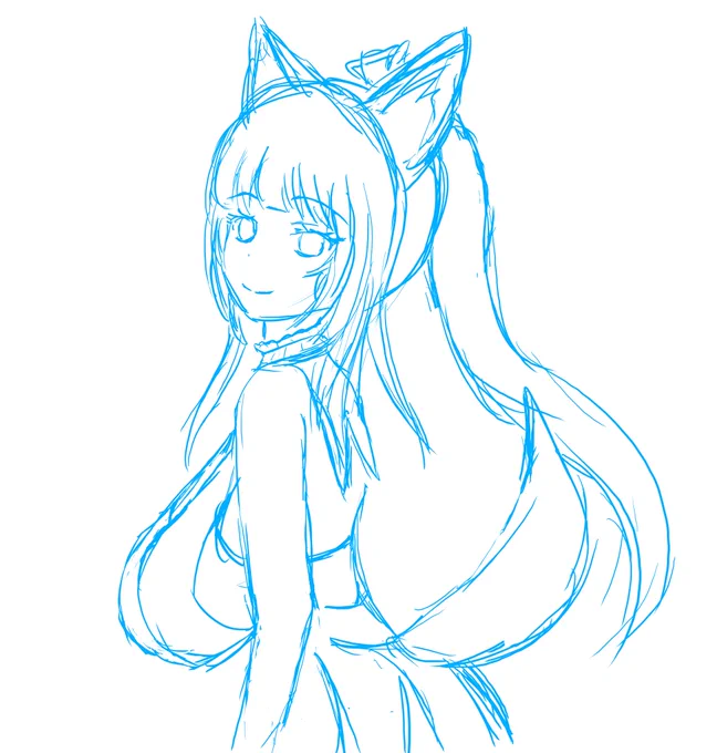 ぽにここ最高ですよね 今日描いたラフと前描いたラフ
