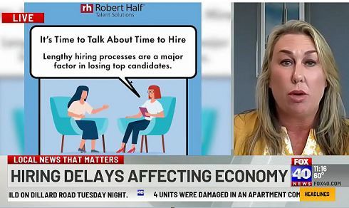 Joseph_Narvaez's tweet photo. Great story by @FOX40 @tonsalltv on new @Roberthalf research showing employers are taking up to 11 weeks to hire. #Jobs expert #KimberlyStienerMurphy offers helpful tips on how to expedite the #hiring process. https://t.co/j3shq665bw https://t.co/bd5rbRlLBS