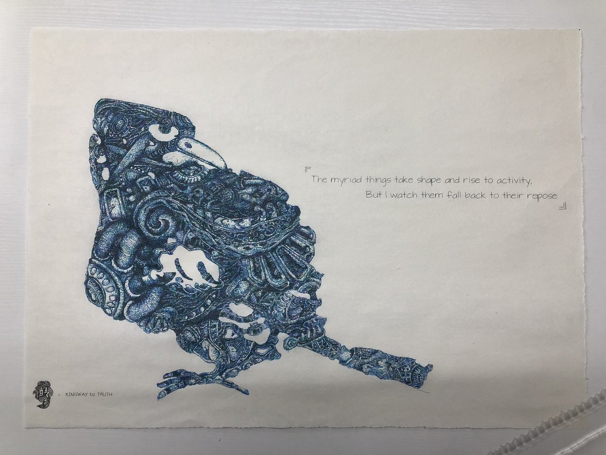 jeeliq's tweet photo. redraw  “the bird 2”

“The myriad things take shape and rise to activity,

But I watch them fall back to their repose.”

万物并作，吾以观复。 https://t.co/CjJbuA42Qb