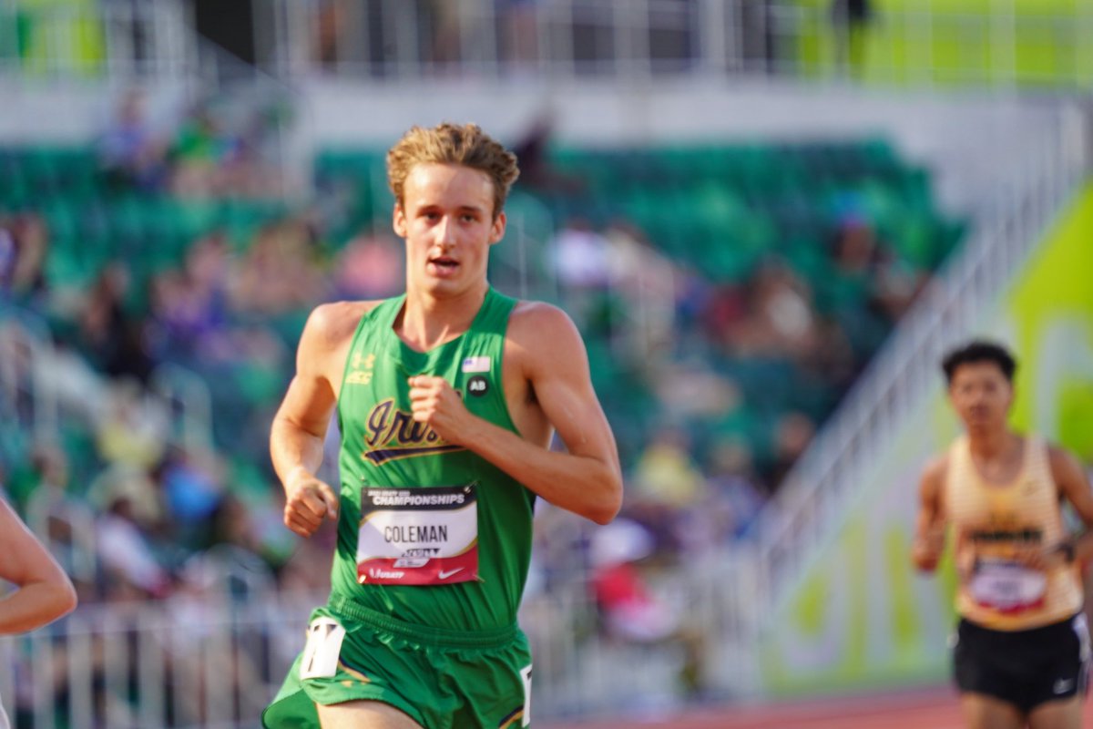 milesplit's tweet photo. Dominant! 💪

Notre Dame’s Ethan Coleman ran away from the field in the USA U20 10K final, clocking a winning time of 31:37.75

🥈Austin Hall, 32:31.92
🥉Aiden Smith, 32:43.76 https://t.co/LGC4Tz0GIo