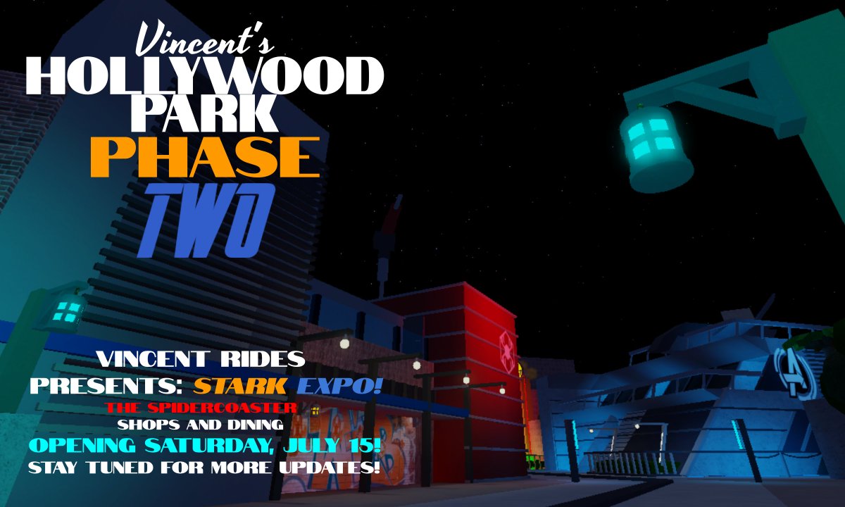 VincentRides's tweet photo. Vincent's HOLLYWOOD PARK PHASE TWO: MARVEL STARK EXPO opens Saturday, July 15! Featuring the newly reimagined SPIDERCOASTER, along with shops and dining! Stay tuned for future updates! https://t.co/FSKAgoY3PA