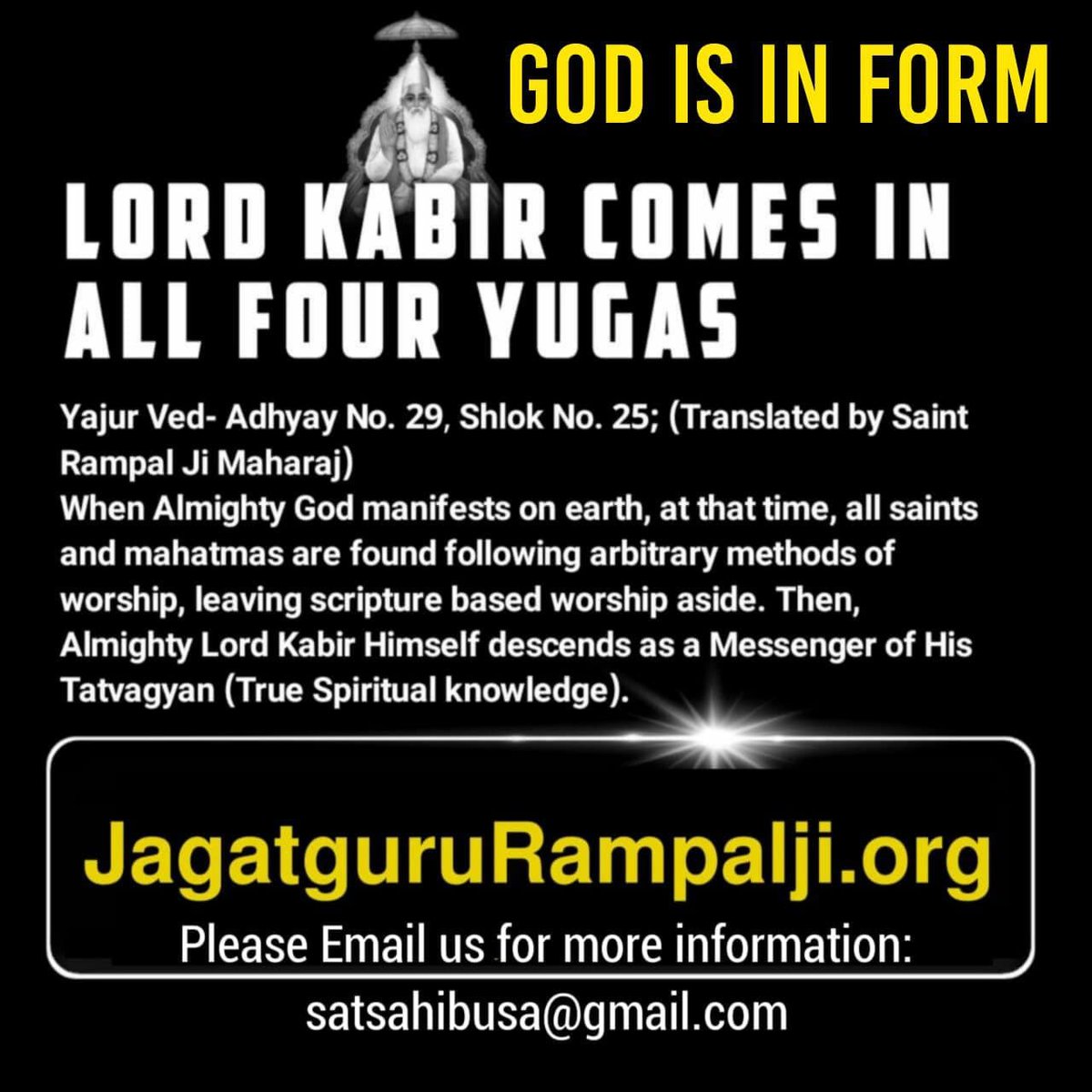#GodMorningSaturday
जब सर्वशक्तिमान ईश्वर का पृथ्वी पर अवतरण होता है, उस समय सभी संत-महात्मा शास्त्र आधारित पूजा-पाठ को छोड़कर मनमाने तरीके से पूजा-पद्धति अपनाते हुए पाए जाते हैं...
👉अधिक जानने के लिए हमारी वेबसाइट पर जाएँ: JAGATGURURAMPALJI.ORG