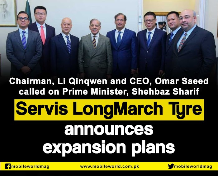 MobileWorldMag's tweet photo. Servis LongMarch announces expansion plans, Chairman, Li Qinqwen and CEO, Omar Saeed called on Prime Minister, Shehbaz Sharif

https://t.co/WJSLIdyUSV 

@GovtofPakistan @CMShehbaz @Pak_MoIP @CathayPak @Michelin @TireExpo @CE_ChinaEconomy @chinainurdu #Pakistan #IMF #CPEC https://t.co/b3SP3zu5uq