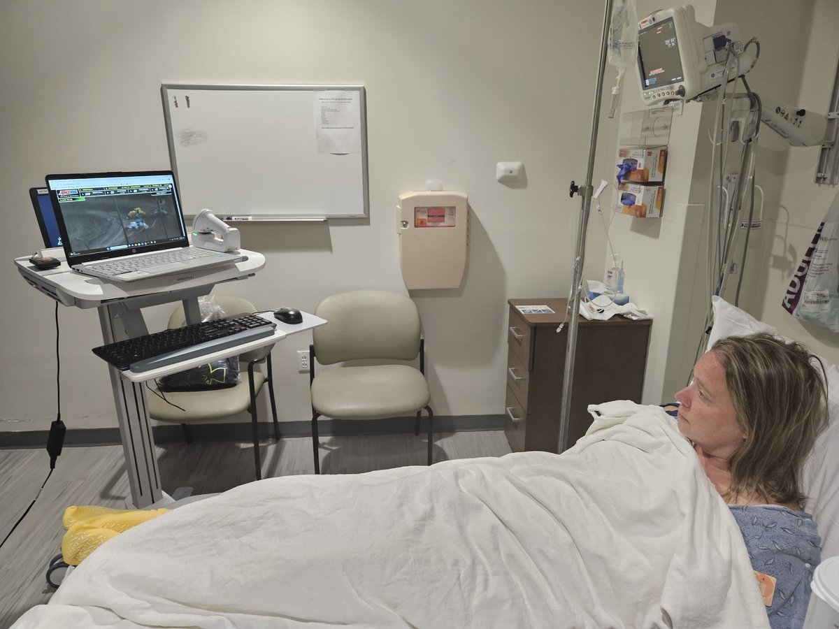 FLG_Todd's tweet photo. If we have to be in the hospital,  might as well listen to the best in the biz @ChetChristner while watching @FloRacing @USACNation https://t.co/Ki1f5yQ3qq