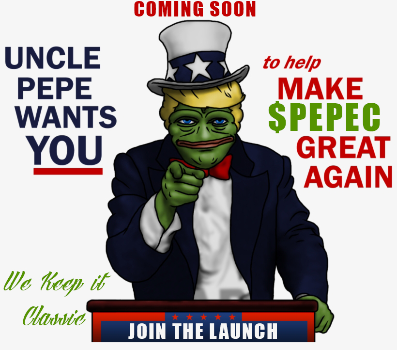 PepeCCommunity's tweet photo. Making $PEPEC great again, just like $PEPE did, the road is clear froggy family, our classic is more than a style! A comeback like $SHIB what a classic 🎩🐸

Join the community chat for the upcoming relaunch of $PEPEC V2

https://t.co/ShZg0Npw1E

#PEPE2 #PEPEC #PEPE #PEPEARMY https://t.co/JHfqyRm5Yo