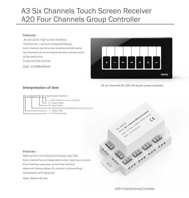 NOVO_Bruce's tweet photo. A3 Six Channels Touch Screen Receiver
A20 Four Channels Group Controller

#NOVO #receiver #groupcontroller #blinds https://t.co/4FYIh16aMM