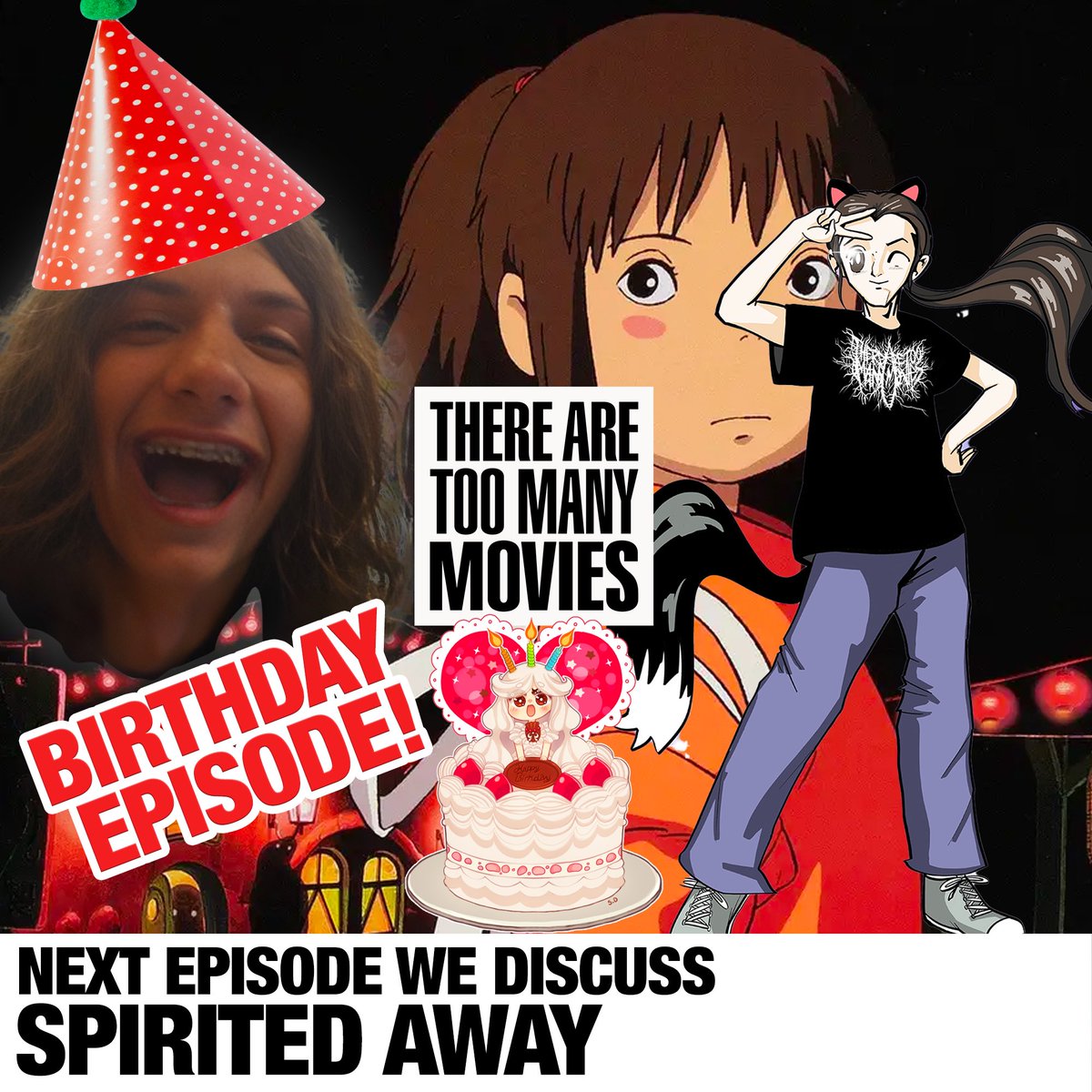 TATMMPod's tweet photo. โกUฯUโก Alexโs birthday is next week! We discuss Studio Ghibliโs #SpiritedAway! #uwu #anime #studioghibli #notcinema #film #movie #podcast https://t.co/sNECbBlzpR