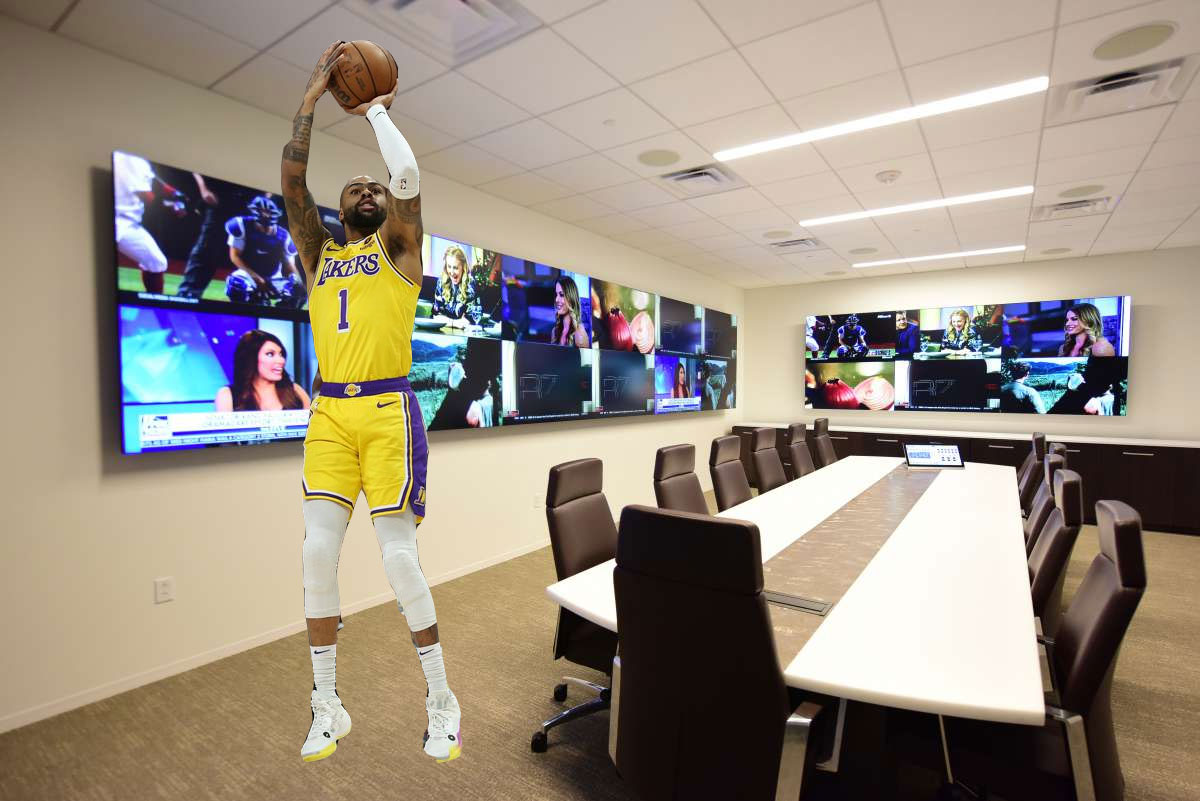 D’Angelo Russell stays to get shots up after signing his contract.