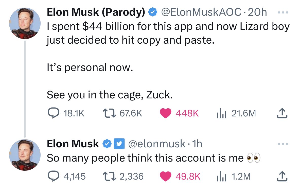 3orovik's tweet photo. Elon responding to Elon 🤯 https://t.co/V2AfKYBCe1