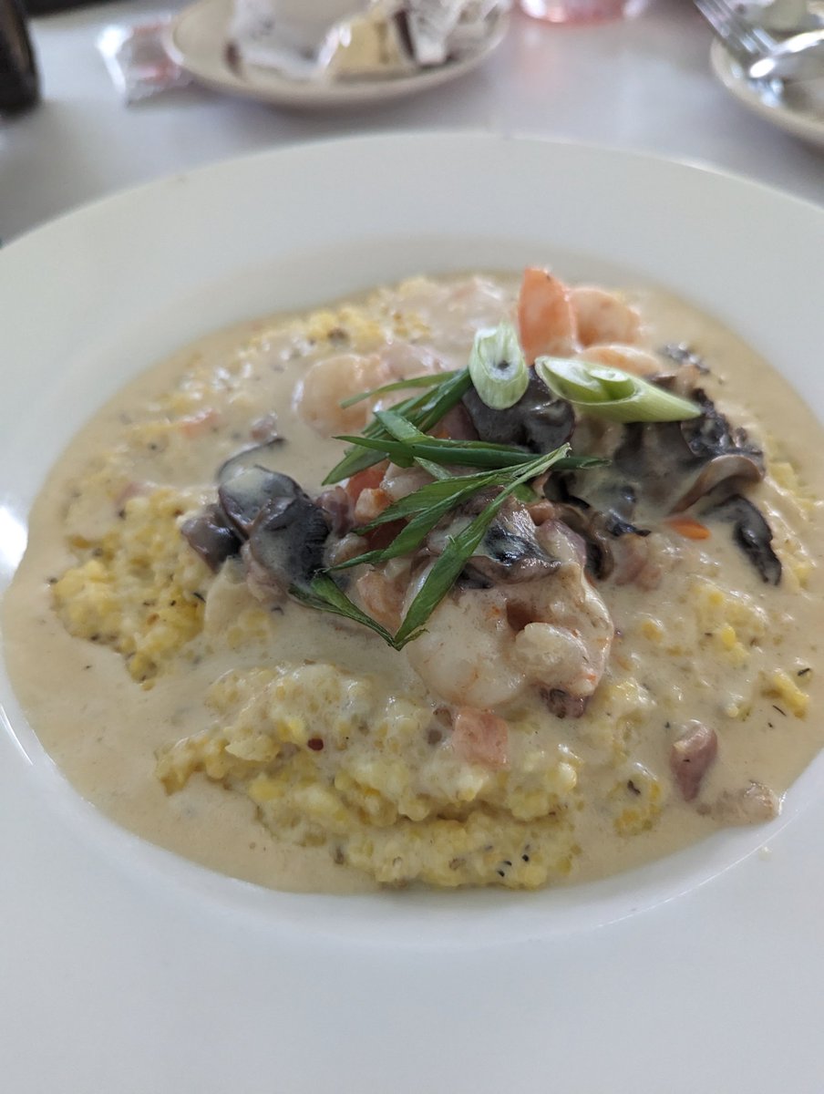 Had shrimp and grits for the first time. I am officially a fan. 
#shrimpandgrits #foodie #sohappy