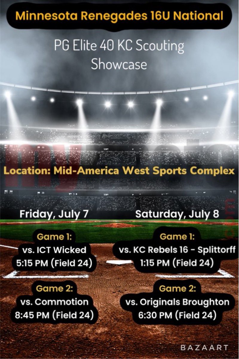 Catch <a href="/MNRenegadesSB/">Minnesota Renegades</a> 16U in Kansas City this Weekend.