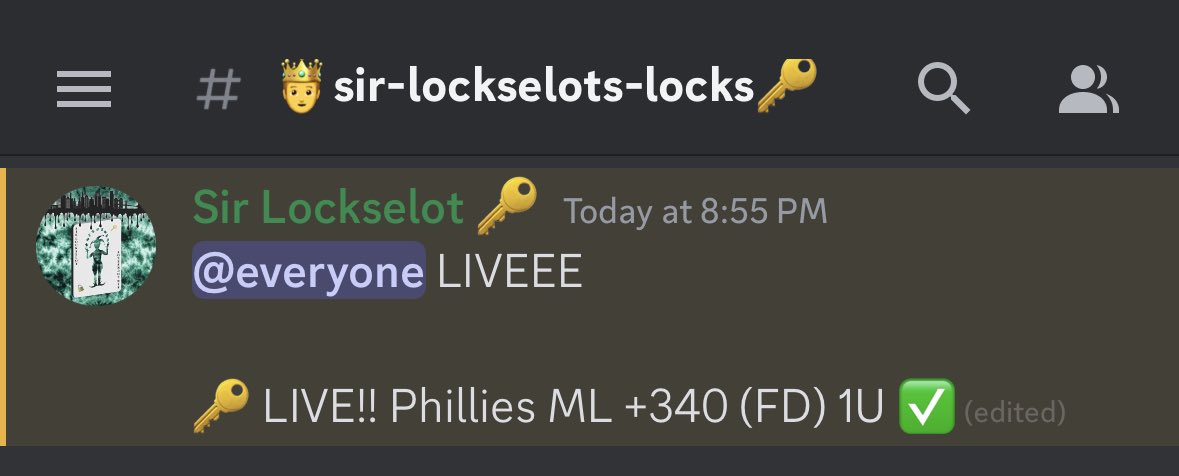 lockselot's tweet photo. Cash us out!! Family just ATE on a live one 🤑🤑🤑
Tap in, idk what y’all are waiting for. Shit is freeeee
👉🔗 https://t.co/vmLbc2Orb0
#GamblingTwitter #LockselotsLocks #SportsBetting #Phillies #RingTheBell https://t.co/gjUHTBVNUn