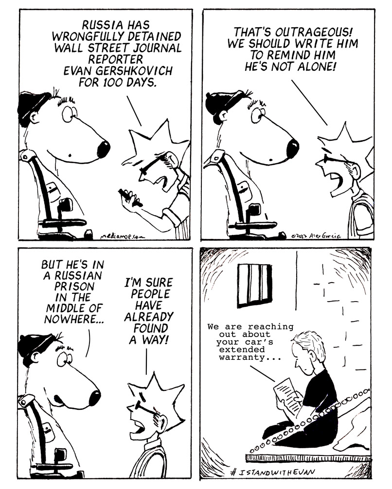 A wrongfully detained reporter in Russia who needs some notes of support. Yes there is a way to reach out:-)
wsj.com/evan

#IStandWithEvan