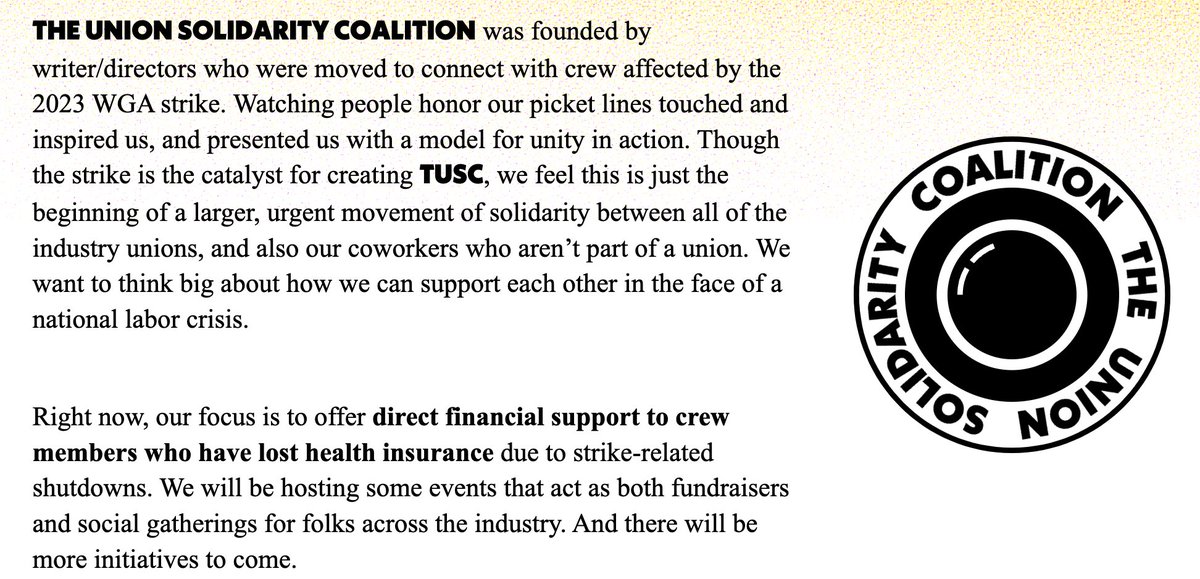 PhillyWga's tweet photo. The TUSC fund will pay the healthcare premiums. It’s all about making sure that everyone in our industry has access to high quality healthcare no matter the current conditions in the industry.

#iastrong #iatse #teamsters #wgastrong #1u 

https://t.co/yUm1FMaI6i https://t.co/ocSfNFMWPz