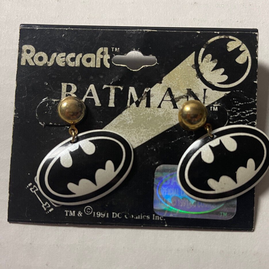 Daily Batman Anthology on X: 2 pairs of Batman Returns Earrings by  Rosecraft. One Pair is of the film's White Bat Logo, while the other is of  The Penguin Commandos with their