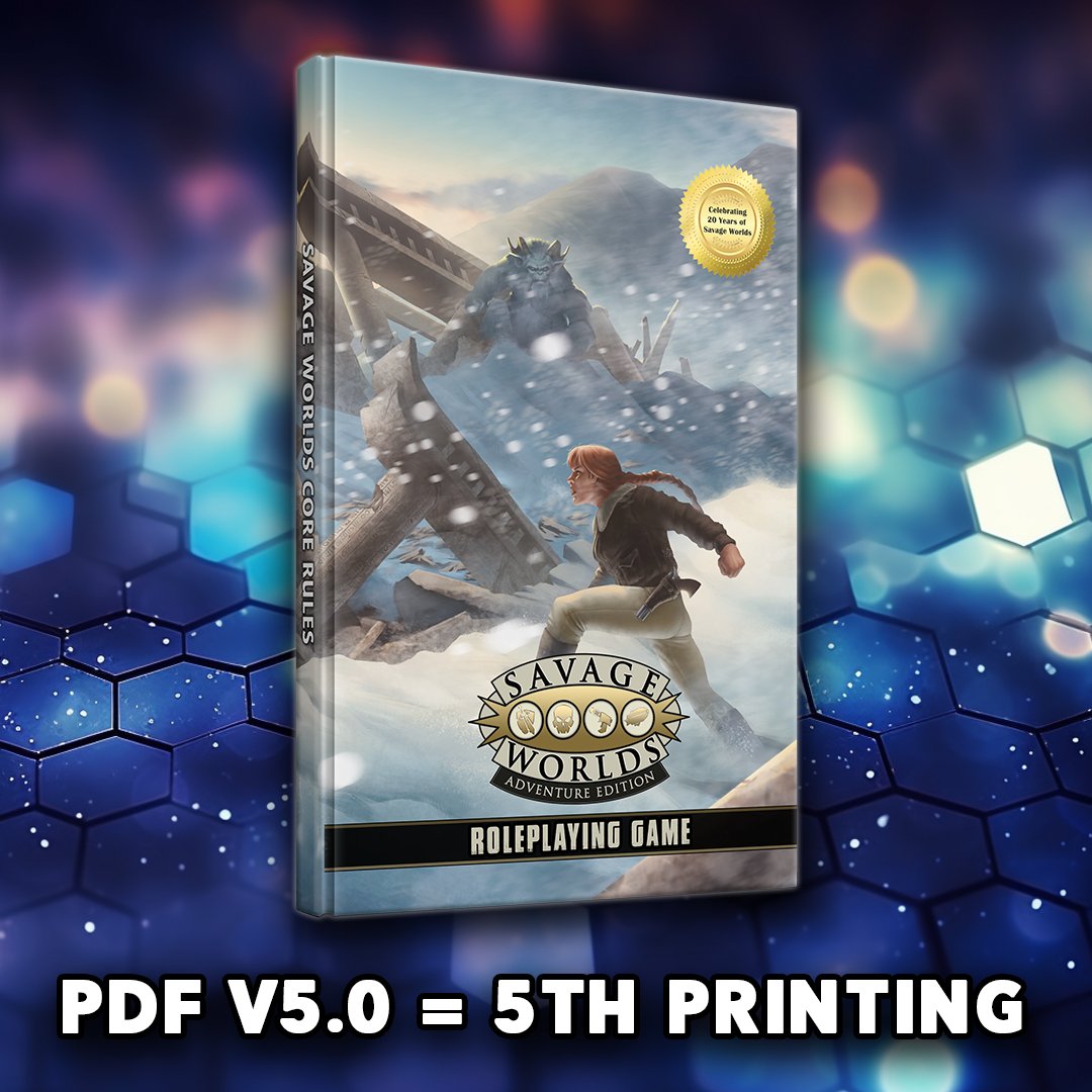 PEG_Games's tweet image. The Savage Worlds Adventure Edition (SWADE) PDF has been updated to version 5.0 to match the upcoming 5th Printing hardback. 
peginc.com/savage-worlds-…